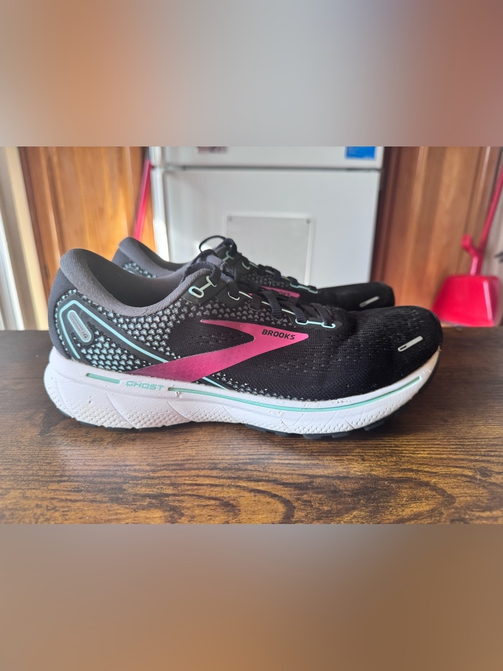 Brooks Ghost 14 Women's Running Shoes Black Pink Teal Size 9
